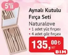 NATURALOVE AYNALI KUTULU FIRÇA SETİ 5'Lİ